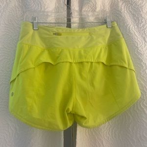 Lululemon highlight yellow shorts